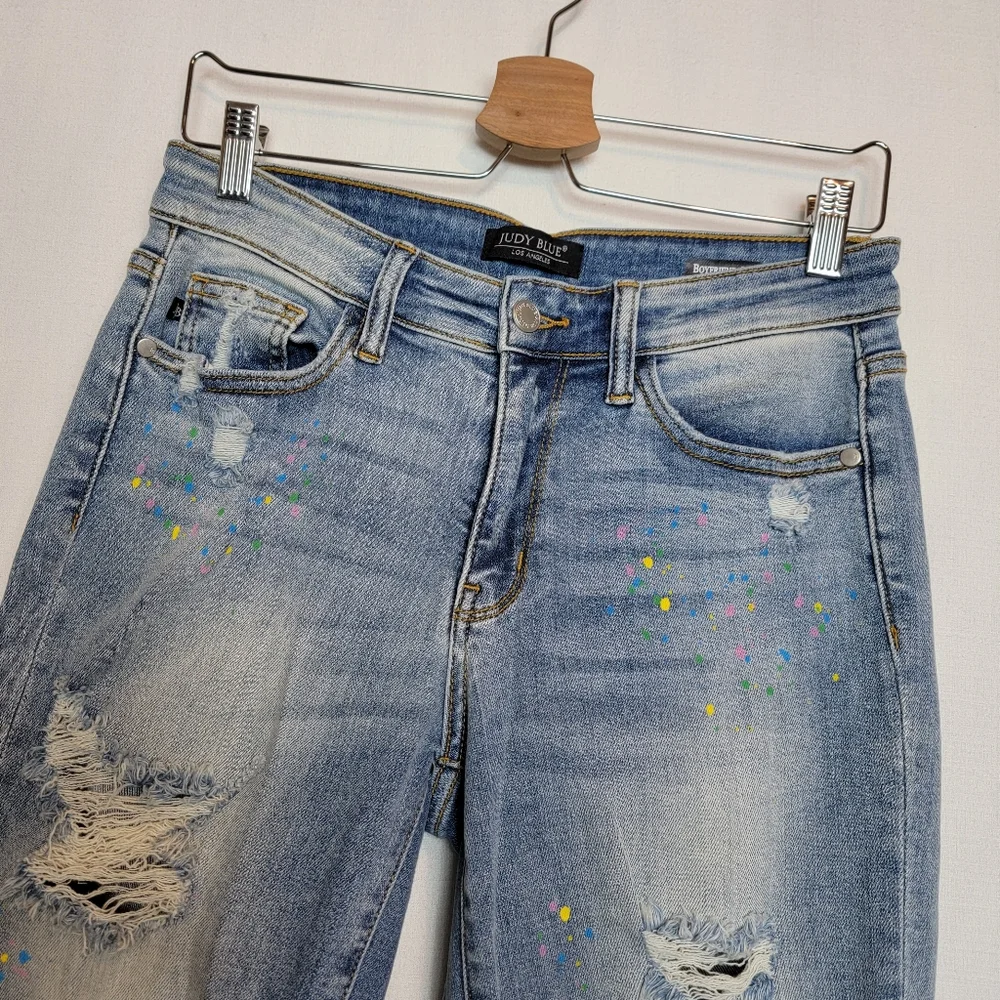 Judy Blue Light Blue Boyfriend Jeans - Picture 7 of 13